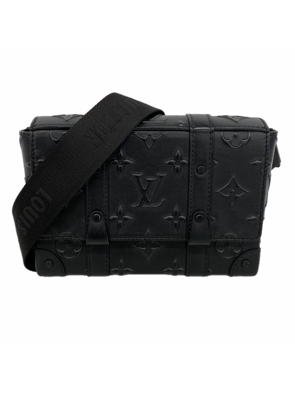 Louis Vuitton Belt Bag Monogram Seal Trunk Black